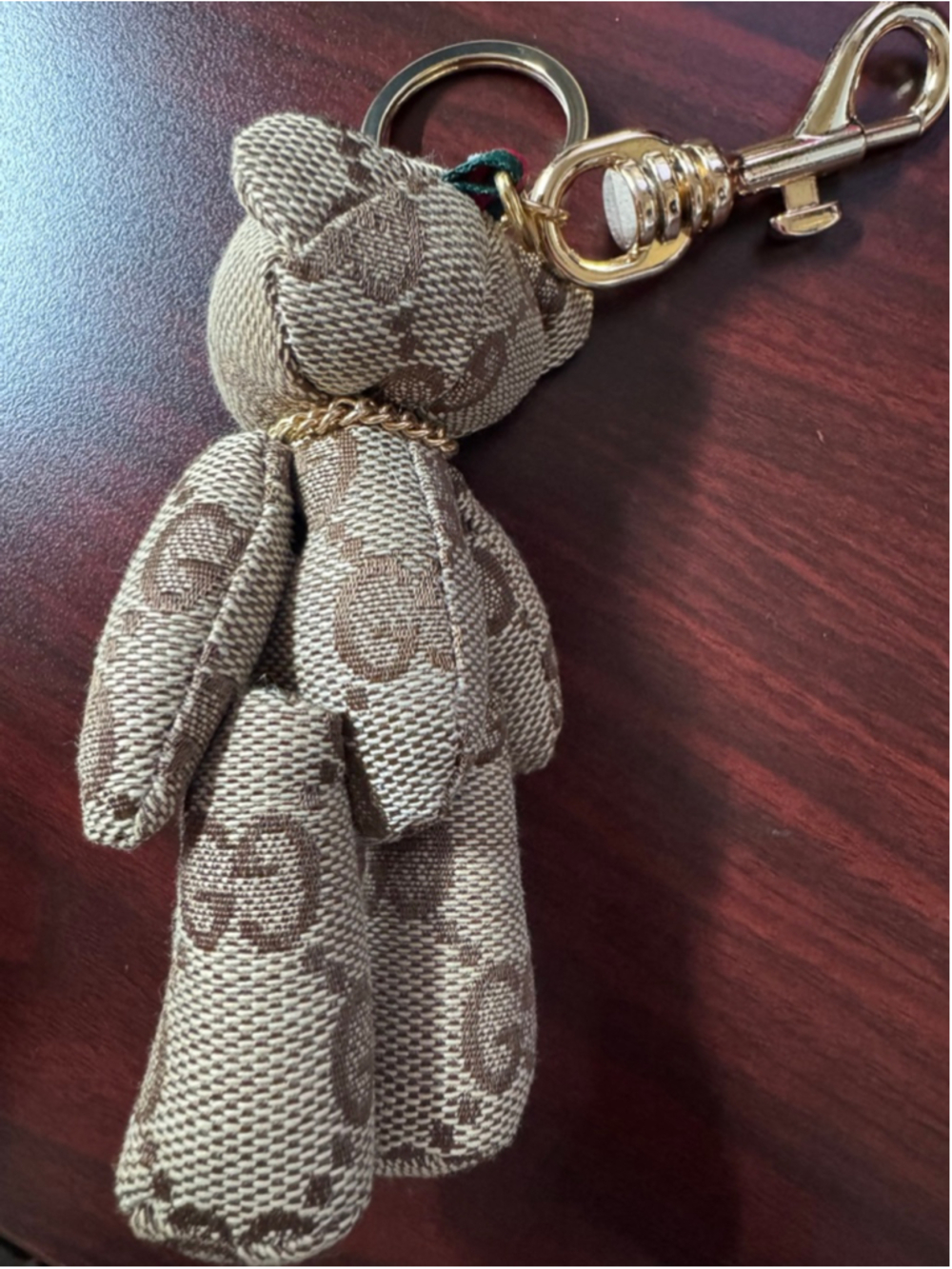 Handmade Gucci Canvas Teddy Bear Bag Charm Keychain w/ COA OOAK - Picture 6 of 6